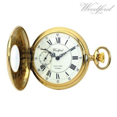 Woodford Half Hunter Gold Plated Pocket Watch