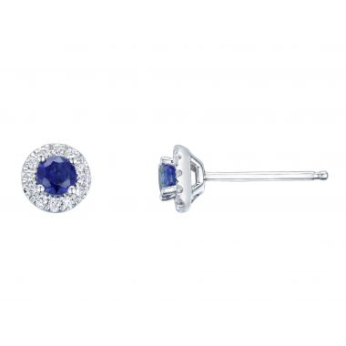 Sapphire & Diamond 18ct Cluster Earrings