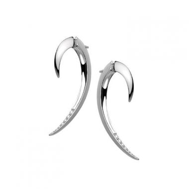 Shaun Leane Silver Diamond Hook Earrings