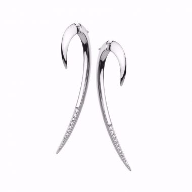 Shaun Leane Silver Diamond Large Hook Earrings