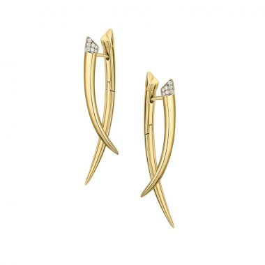 Shaun Leane Yellow Gold Vermeil Diamond Crossover Earrings