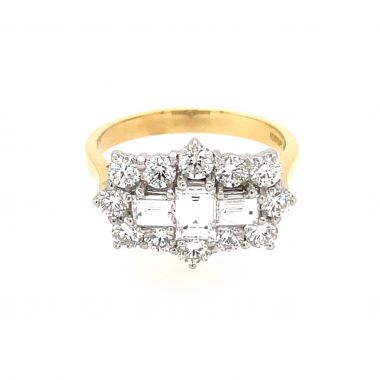 Diamond Shaped 18ct Cluster Ring