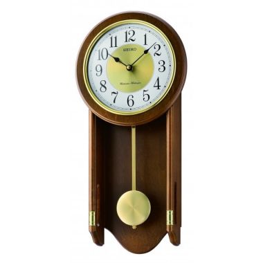 Seiko Clocks Wooden Westminster Chime Quartz Wall Clock & Pendulum QXH073B