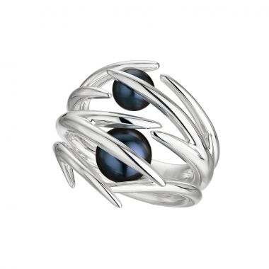 Shaun Leane Hooked Pearl Silver & Black Ring