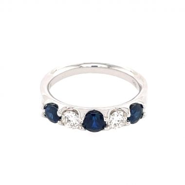 Sapphire & Diamond Eternity 18ct Ring